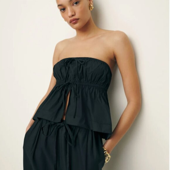 Reformation Tops - Reformation Rowen Top Black - Size S